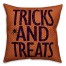 Halloween Tricks and Treats 18x18 Faux Suede Pillow
