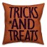 Halloween Tricks and Treats 18x18 Faux Suede Pillow
