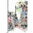 Watercolor Eiffel Tower Sketch Gallery Wrapped Canvas 16x24