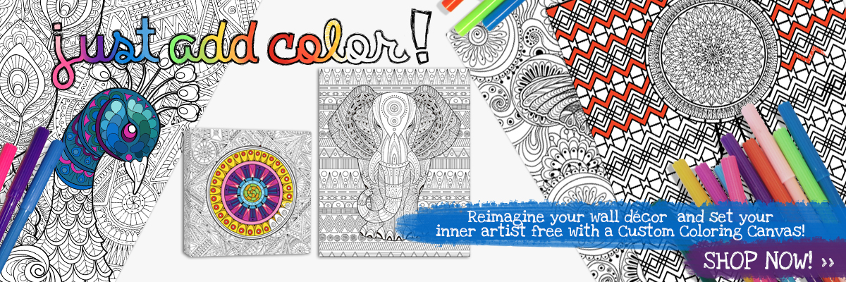 Just add color with specially designed canvases where you can fill in the colors you want!